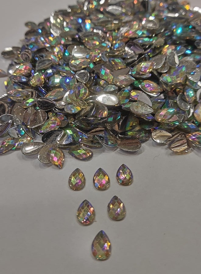 The Unique ® 8 * 5mm Drop Shape Rainbow Colour Kundan Stone Beads for Art & Craft, Jewellery Making, Bangles, Embroidery & DIY Works (Pack of 1500pcs) with Fabric Glue - Image 2